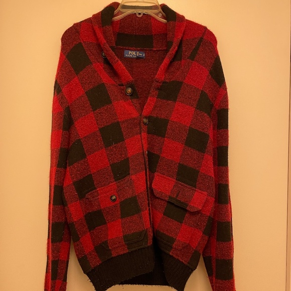 Ralph Lauren Mens Iconic Plaid Cardigan Sweater - Picture 1 of 4